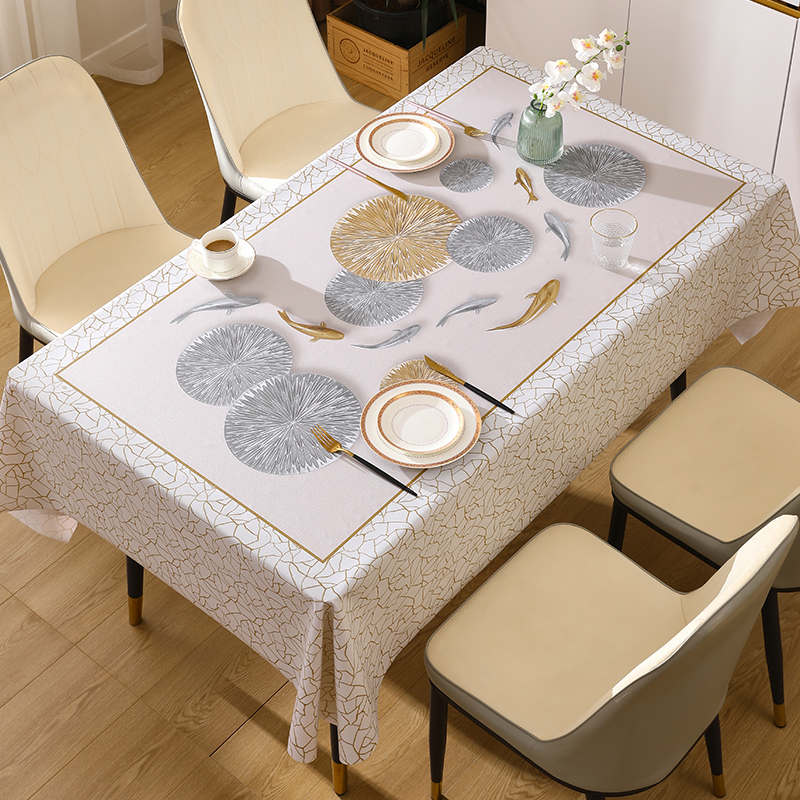 桌布免洗防油防水餐桌茶几轻奢高级感长方形台布2024新款餐布客厅