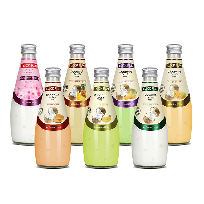 乐可芬椰子水椰乳椰果混合含65%果汁饮料整箱12瓶装泰国原装进品