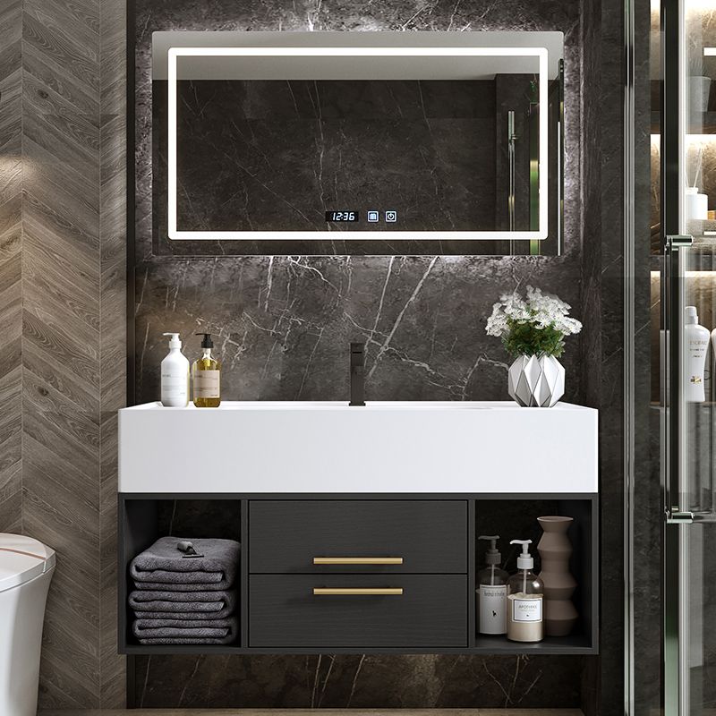 。浴室柜组合套装岩板一体现代简约卫生间洗漱台洗手池洗脸盆柜