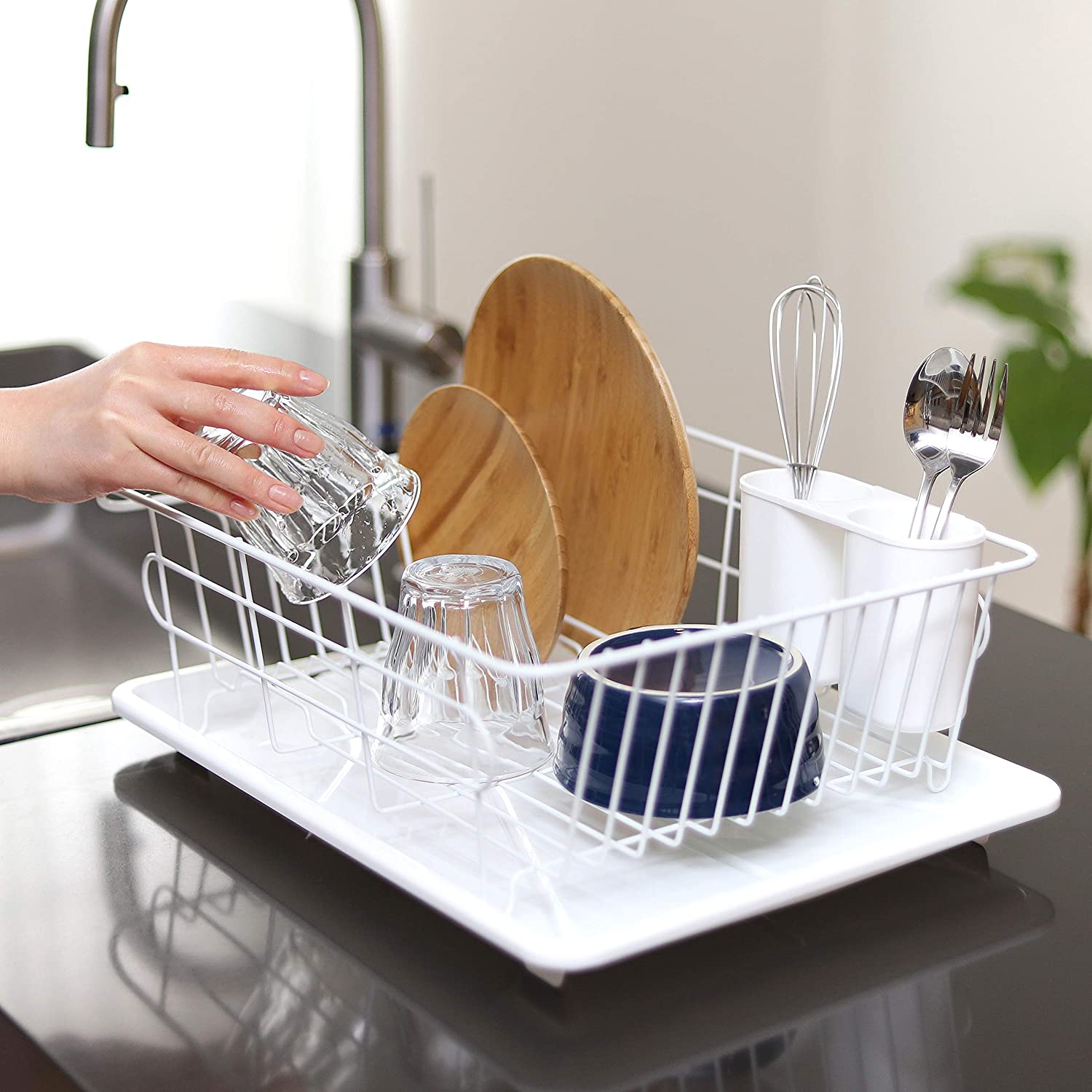 日本CAINZ碗架沥水架不锈钢铁碗碟架厨房置物架碗筷晾放架沥碗架