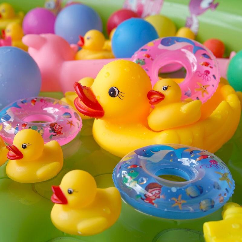 乌龟捏叫套装儿童戏水鸭子洗澡小黄浴缸玩具捏捏宝宝沐浴婴儿小鸭