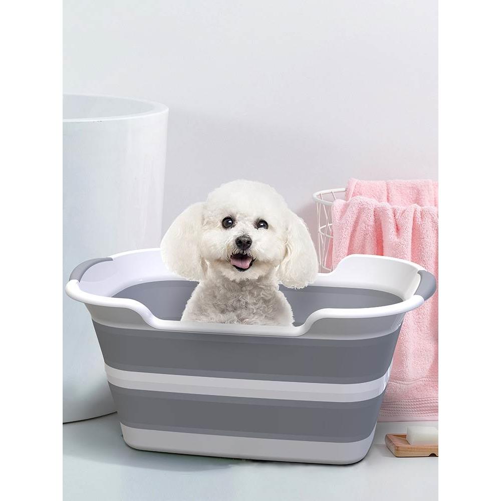 小狗狗洗澡可排水折叠宠物浴盆浴池猫咪多用途浴缸洗衣脏衣收纳篮