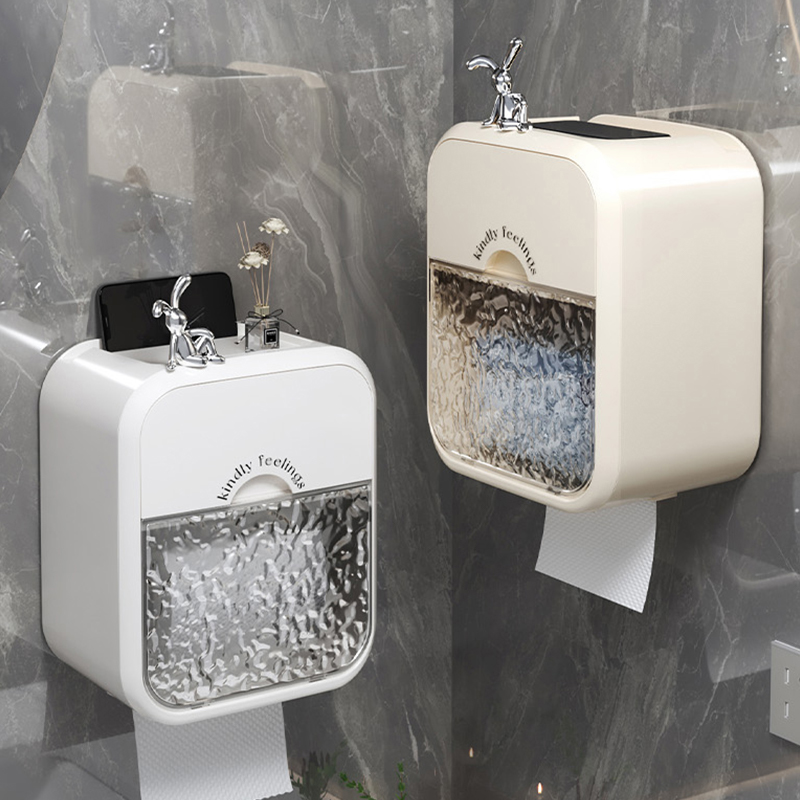 卫生间厕纸盒厕所专用挂卷纸巾马桶边放置物架网红神器防水免打孔