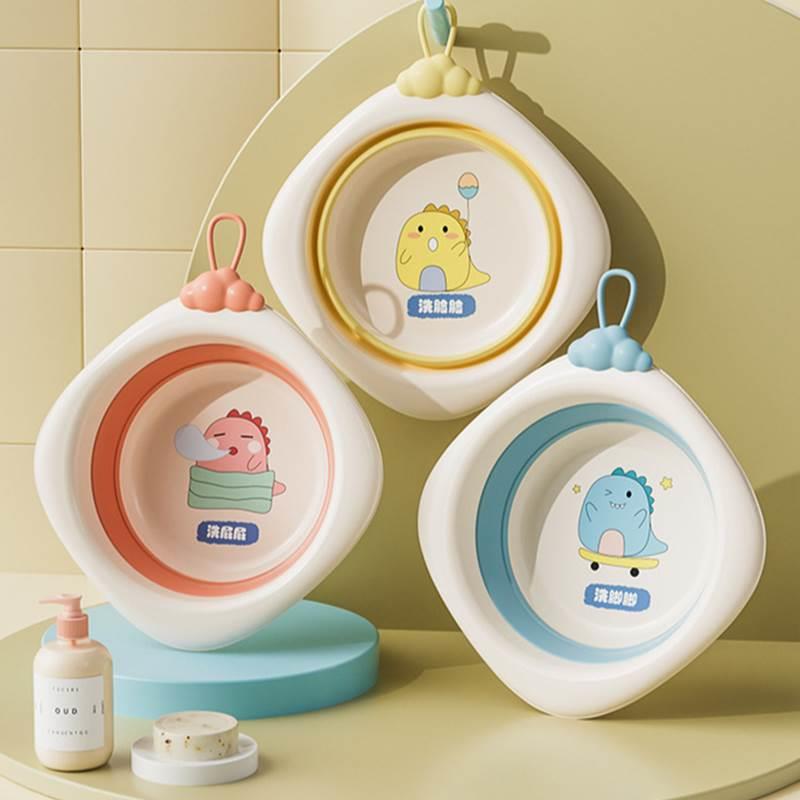 可折叠脸盆儿童折叠盆便携式宝宝洗脸盆塑料家用婴儿盆子