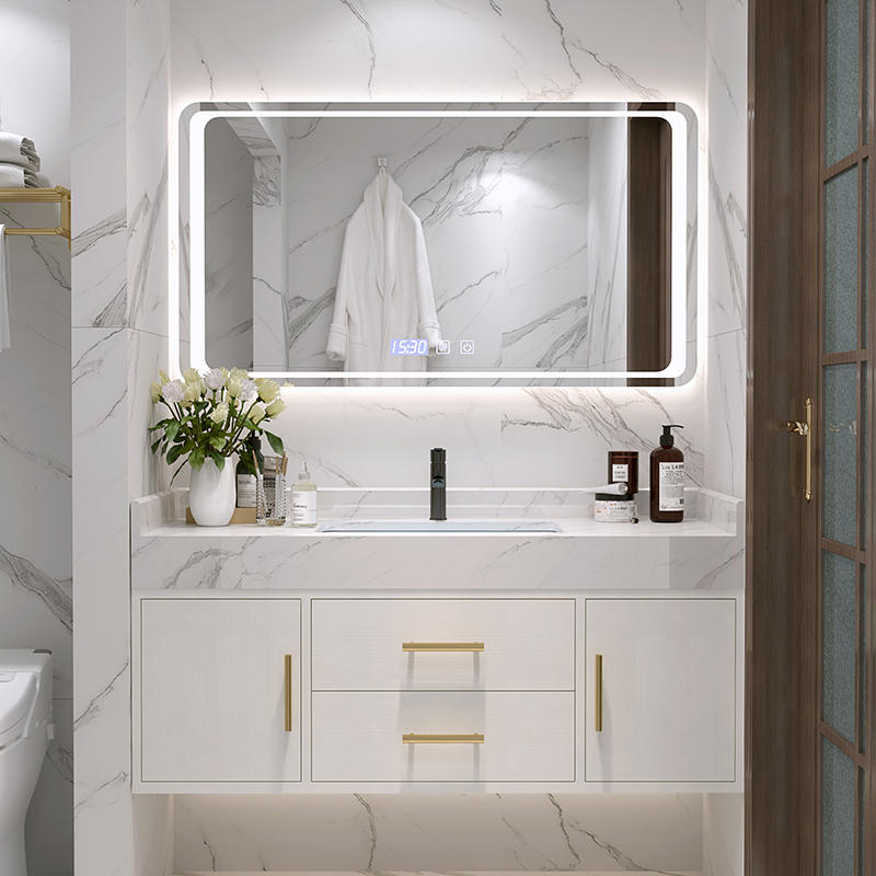 北欧现代简约浴室柜实木美式柜卫浴智能镜柜洗脸洗手盆柜组合