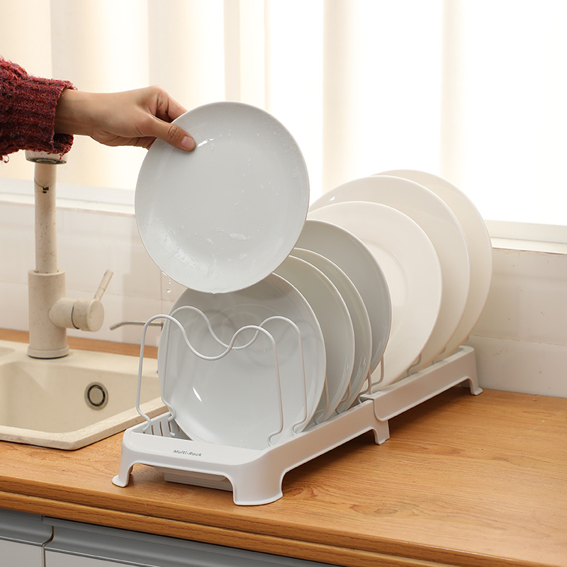 巴瑟碗碟收纳架厨房锅盖架子台面可伸缩锅具沥水架小型水槽置物架