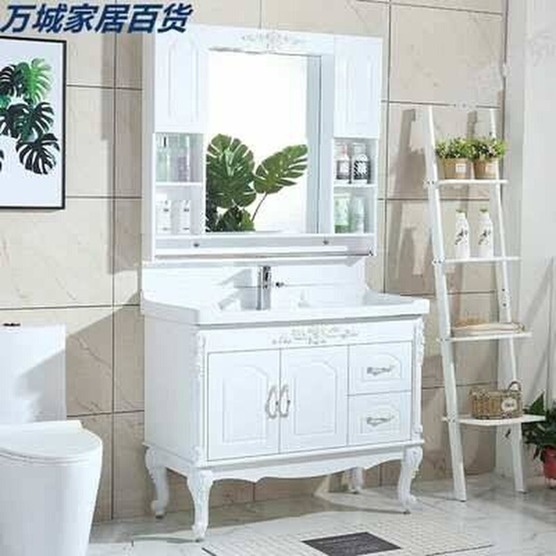 i欧式简约现代落地柜PVCn浴室柜组合卫生间洗手池洗脸盆洗漱台。