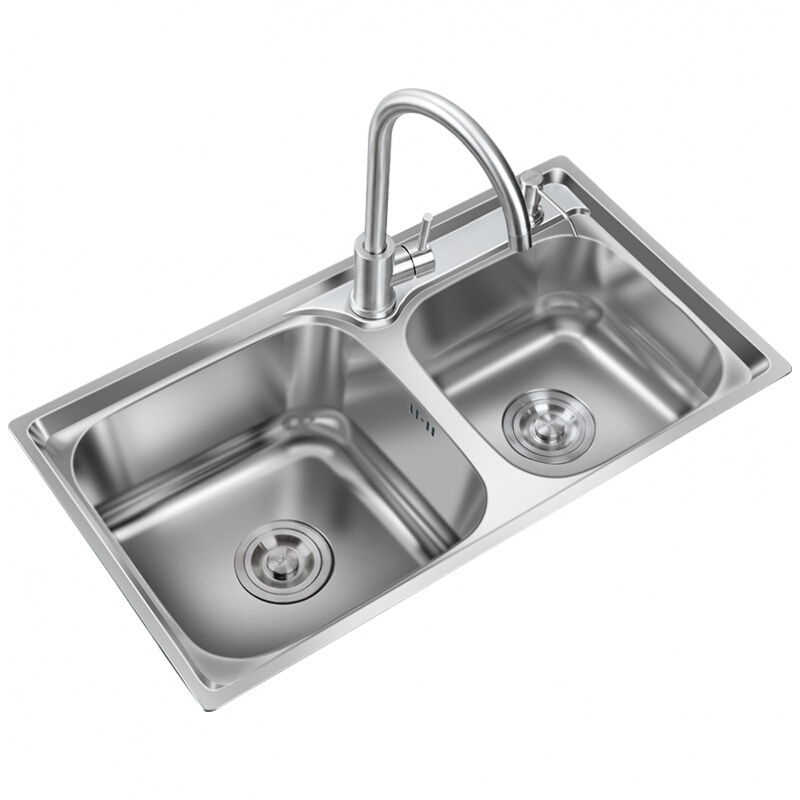 304不锈钢f洗菜盆水槽双槽厨房洗碗槽水池菜盆家用洗碗池套餐 201