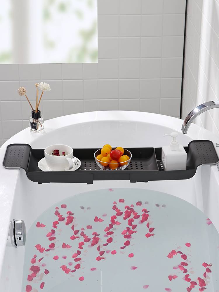 防水伸缩式折叠方形洗澡架沥水浴桶桌板浴缸置物架伸缩浴缸架浴盆