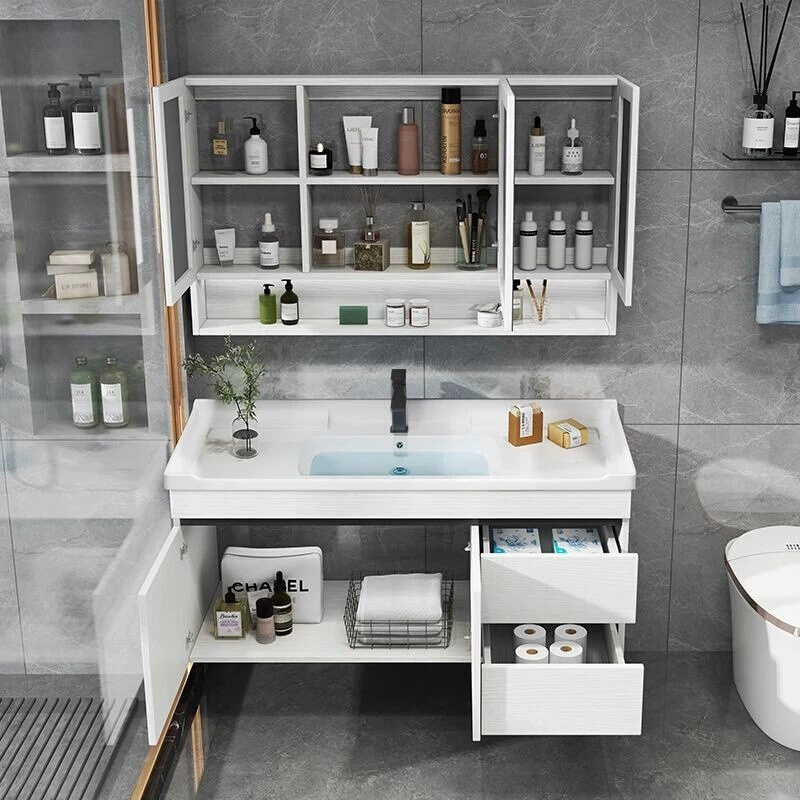 实木浴室柜智能镜柜组合卫生间卫浴套装洗手脸盆柜洗漱台一体面盆