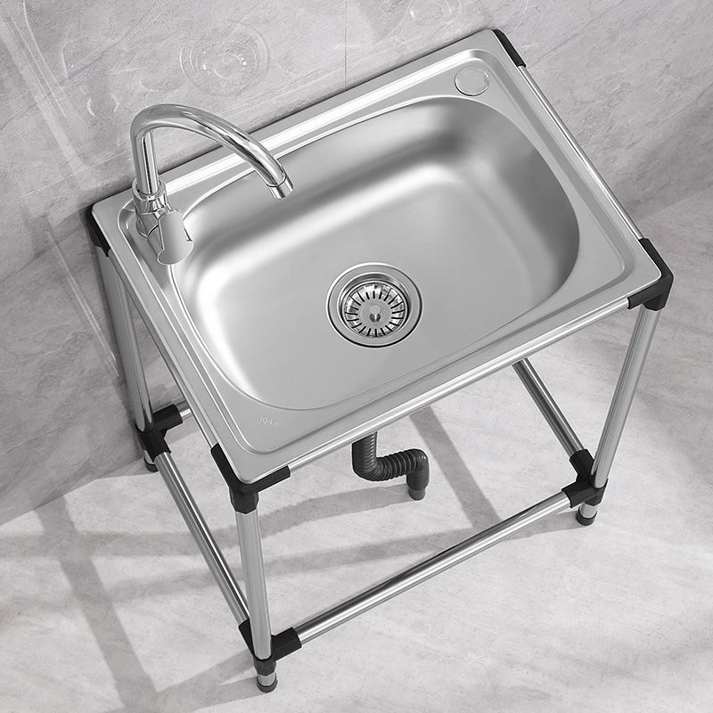 租房临时洗手盆简易可移动厨房洗碗池架子阳台不锈钢洗脸盆工地用