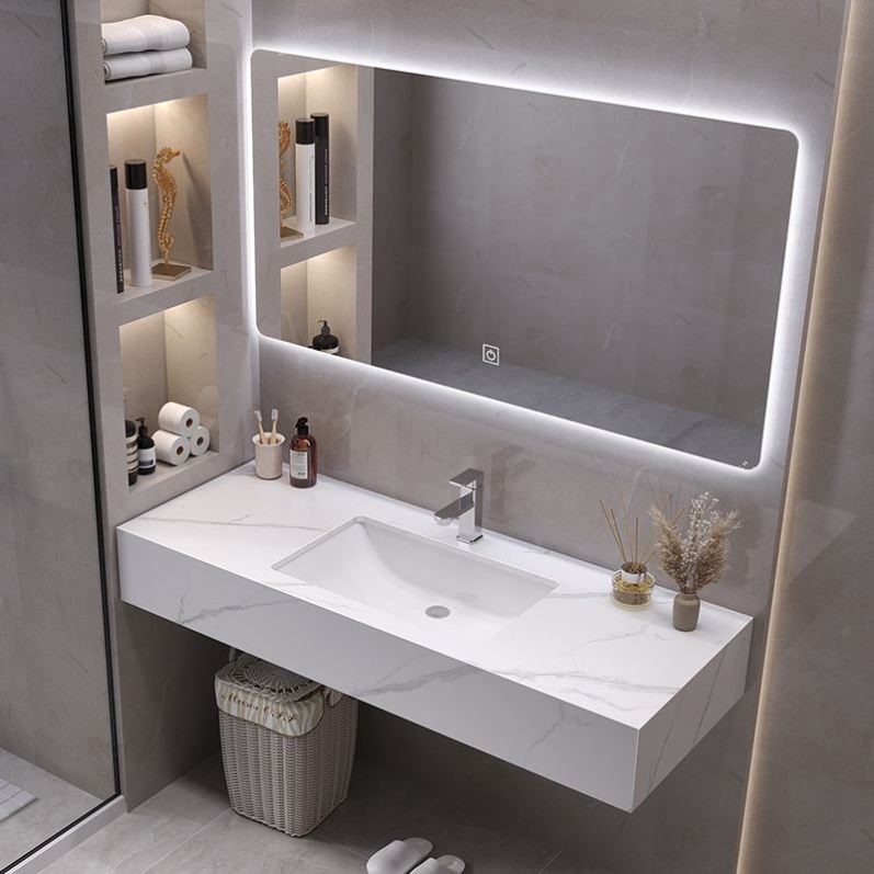 卫生间岩板一体盆浴室柜组合现代简约酒店风洗手盆卫浴柜洗漱台