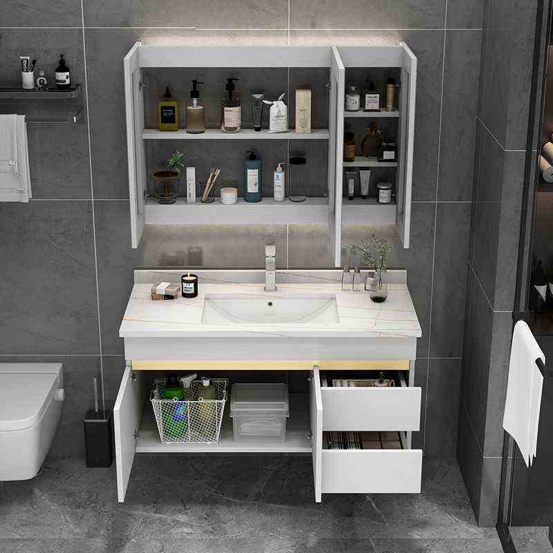 。岩板智能浴室柜组合现代轻奢卫浴柜卫生间洗漱台洗脸盆洗手池套