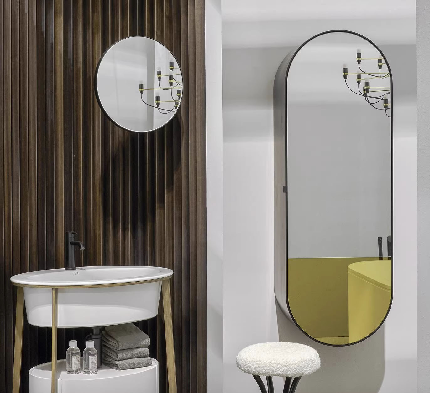 意大利进口Cielo  ELIO系列简约现代浴室镜柜半身椭圆形Elio Slim