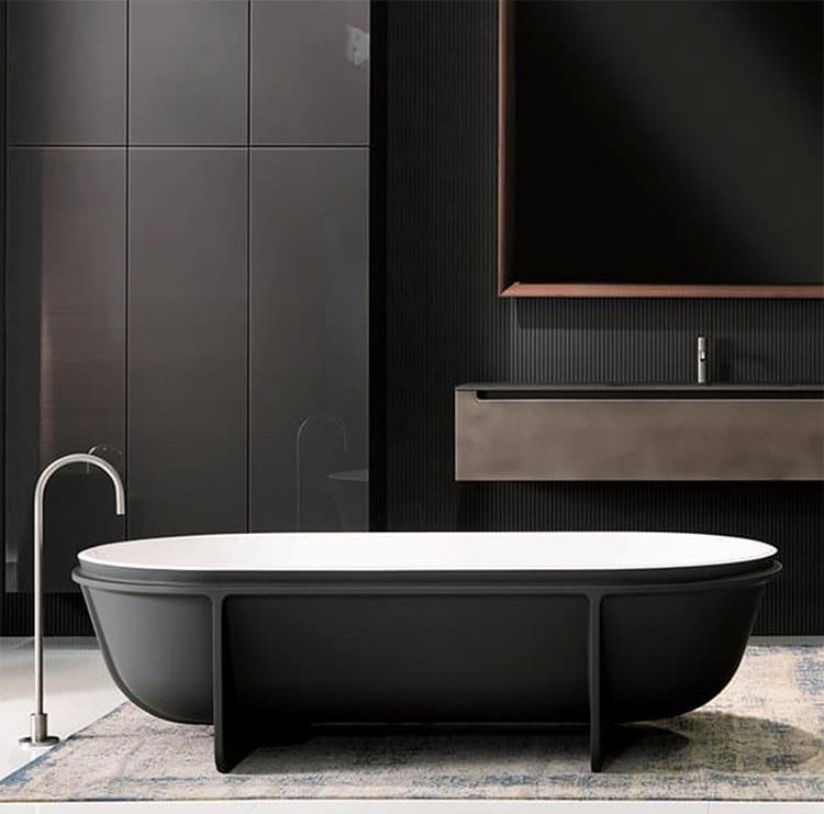 意大利进口正版Falper Controstampo浴室浴缸独立式浴缸陶瓷浴缸