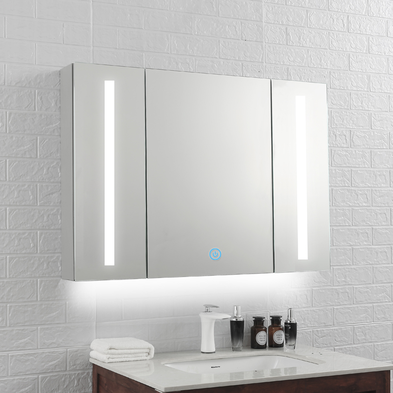 智能浴室镜柜卫生间浴室防雾置物收纳化妆高清梳妆镜LED镜柜带灯