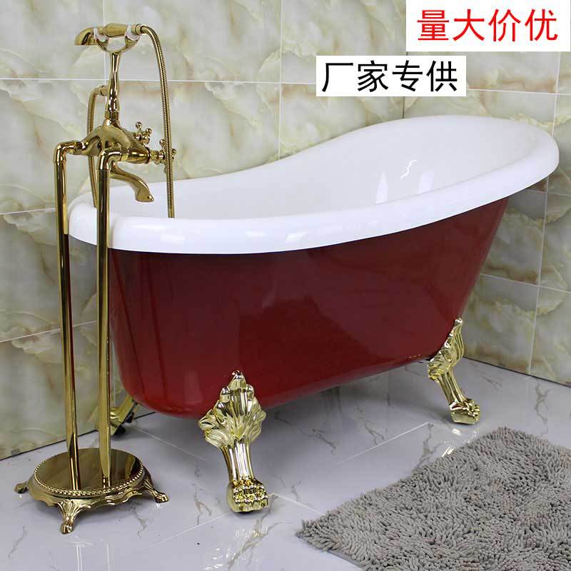 欧式贵妃浴缸 家用普通成人浴缸 彩色独立式亚克力浴盆1.2-1.7米