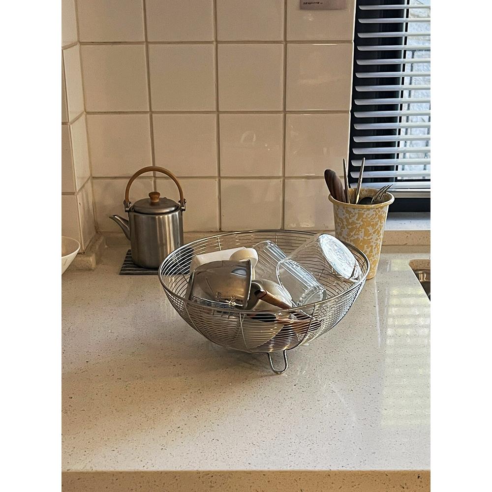 不锈钢洗碗碟收纳架沥水碗架水槽置碗架沥水篮网架高端厨房神器