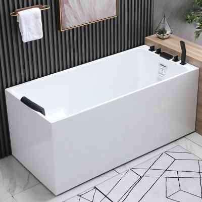 日式小浴缸家用小户型深泡亚克力独立式坐式超迷你浴盆1.1-1.5米