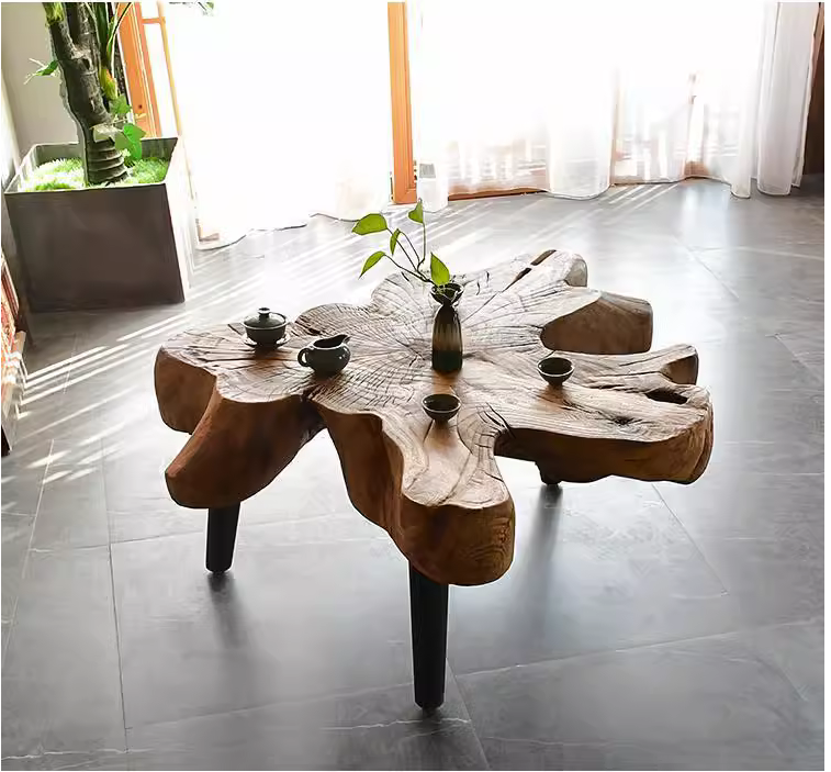 小茶几网红原木香樟简约个性阳台边生态异形床头客厅家用桌子实木