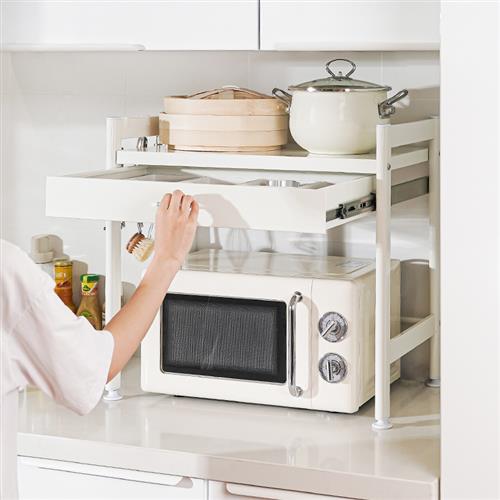 新品御仕家带抽屉微波炉架厨房台面烤箱收纳架子多功能家用电器置