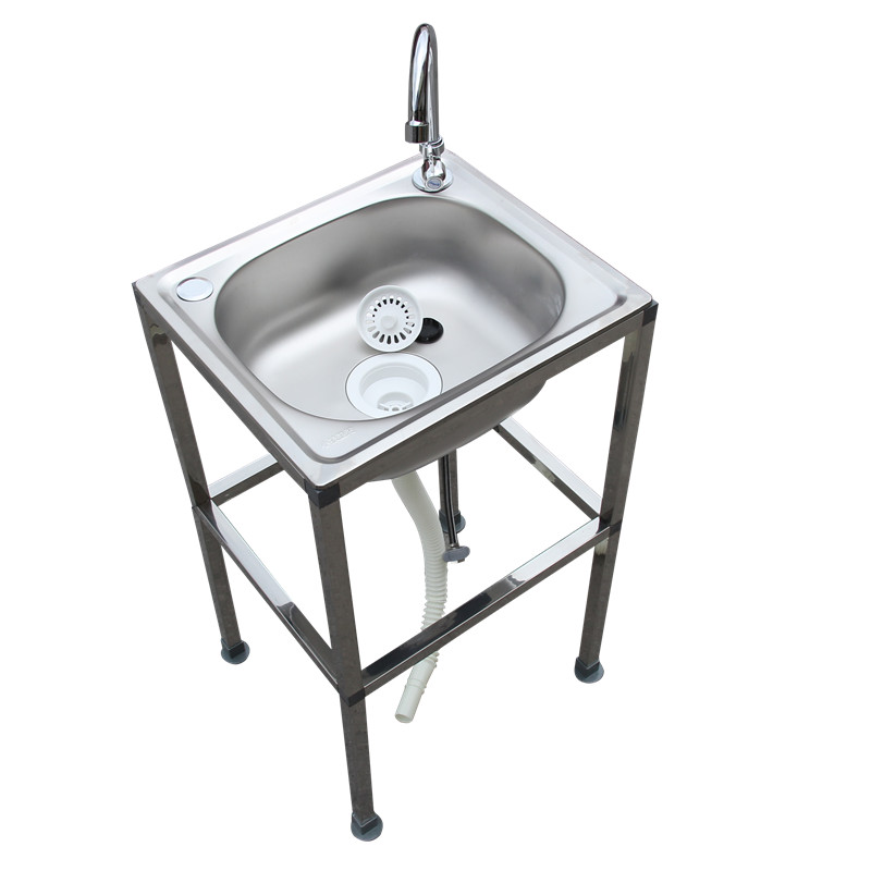 厨房不锈钢洗菜盆单槽带支架水槽单槽带架子洗碗池洗手盆洗涤槽