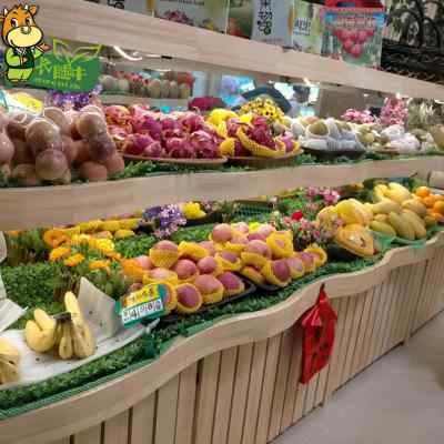 百果园水果店货架展示架中岛多层创意实木台阶货架商用超市果蔬架