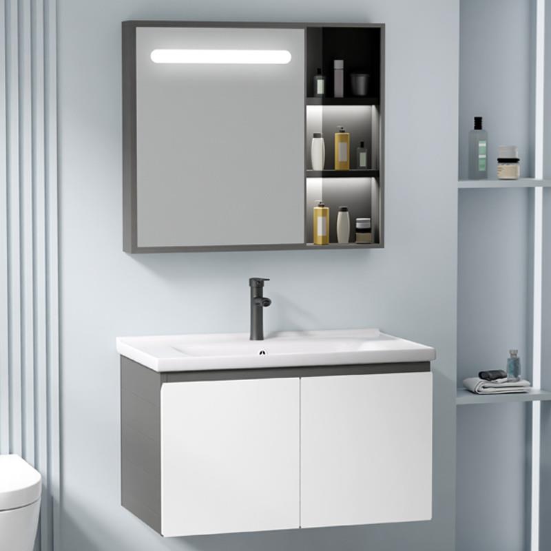 洗脸盆太空铝智能小户型岩板洗漱台一体卫生间洗手盆柜组合浴室柜