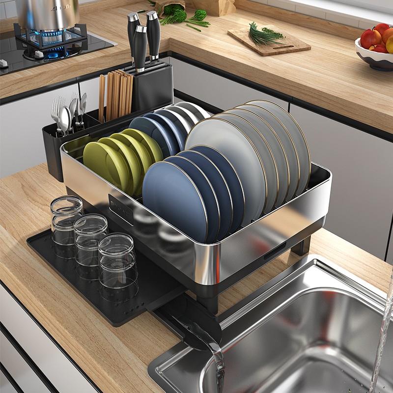 德国正品不锈钢碗盘碟沥水架台面碗筷餐具收纳盒厨房置物架水槽架