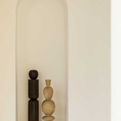 野作几何木雕艺术摆件抽象中古现代侘寂壁龛拍摄道具雕塑白蜡木头
