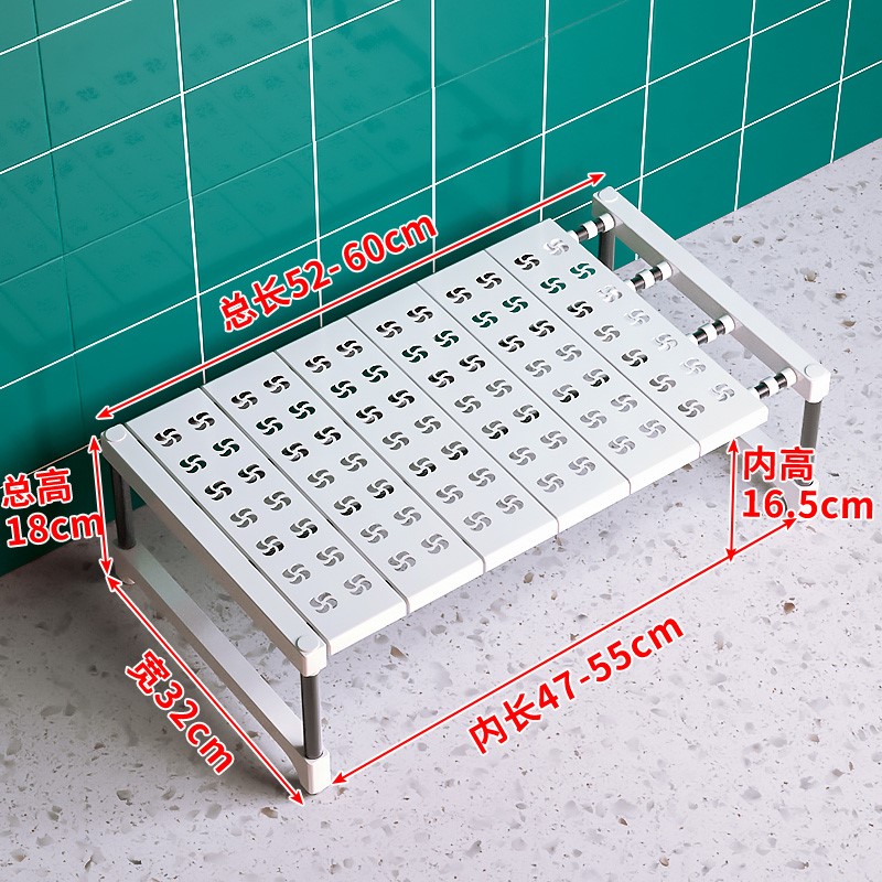 可伸缩下水槽置物架分层厨房多层桌面架分隔内隔层橱柜收纳锅架