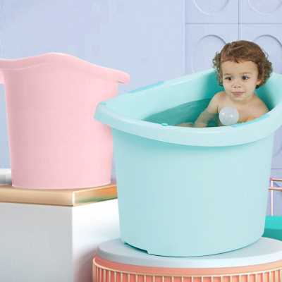 儿童洗澡桶宝宝泡澡桶家用大号婴儿浴桶洗澡盆小孩浴缸圆形可坐厚