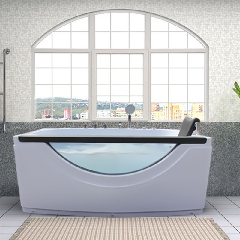 长方形家用按摩浴缸单人亚克力独立式现代浴缸冲浪玻璃浴缸150*85