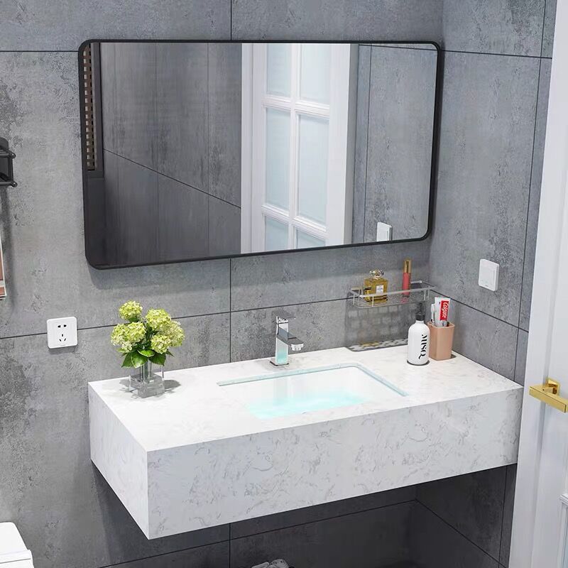 大理石轻奢浴室柜组合简约现代小户型洗手台盆一体卫浴洗脸洗0.6