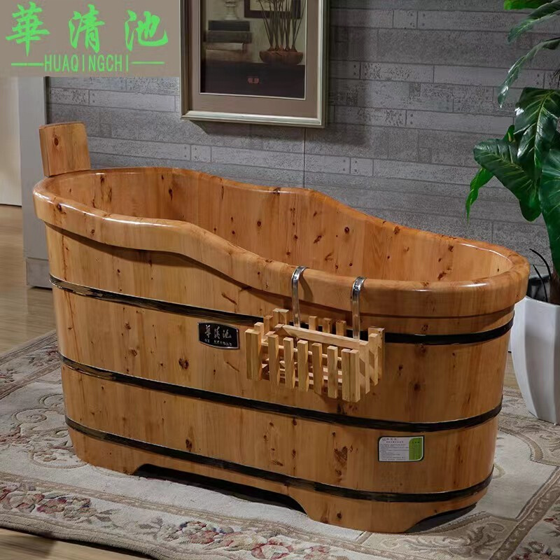 波浪型家用商用泡澡洗澡木桶木质沐浴桶成人实木浴缸加厚单人浴盆