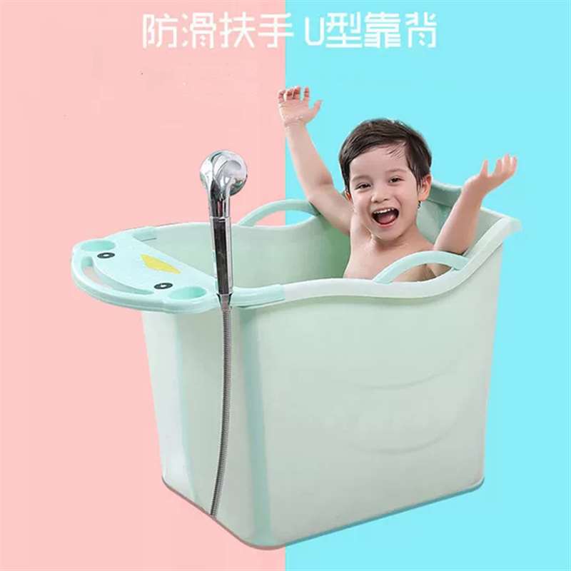 可折叠浴缸中大儿童洗澡桶手提可坐躺婴儿大人家用大号小户型神器