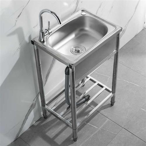 厨房不锈钢水槽洗菜盆单槽家用带支架水池洗碗槽加厚洗菜池洗手盆