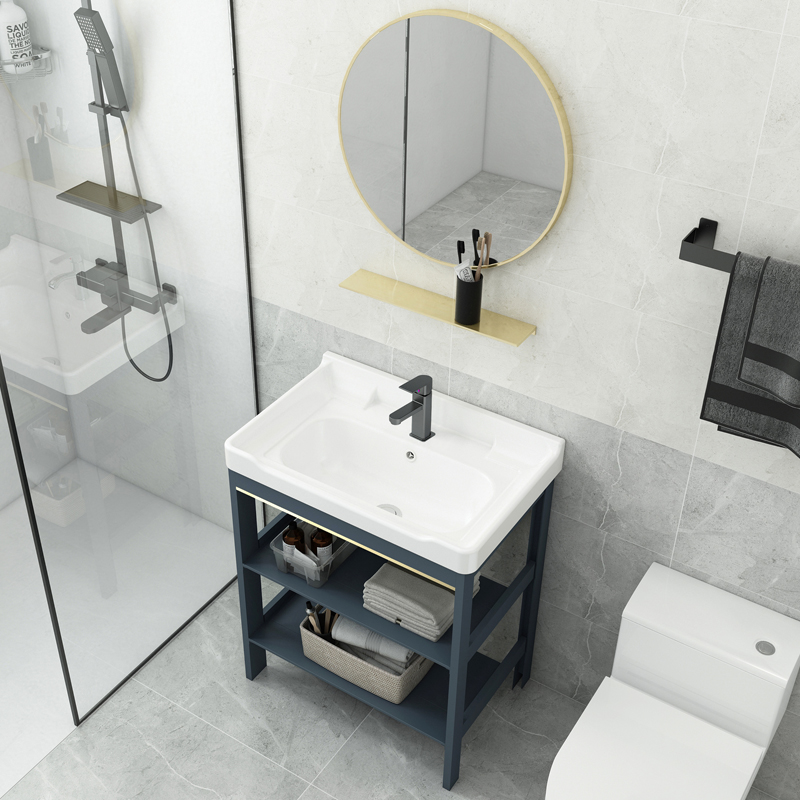 陶瓷洗手盆现代简约北欧浴室柜组合池洗脸小户型卫生间洗漱台面盆