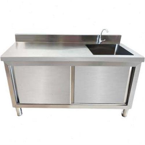 水槽商用洗碗池操作厨房一体式家用落地柜洗菜盆不锈钢水池橱柜z.