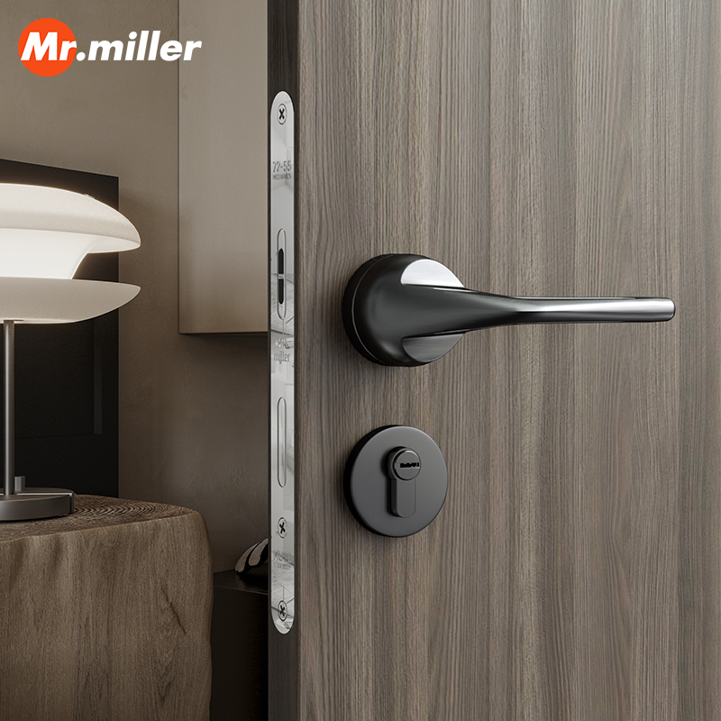 米勒先生室内门锁卧室金属门把手房间木门门锁磁吸静音分体房门锁