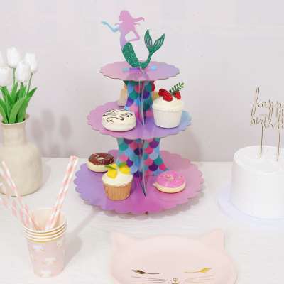 甜品台摆件展示架儿童生日布置婚礼摆台装饰一次性盘子装蛋糕架子