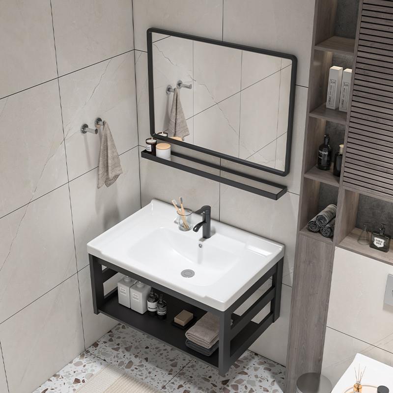 洗漱台池简易小户型家用挂墙式洗脸盆柜组合阳台小型洗手盆卫生间