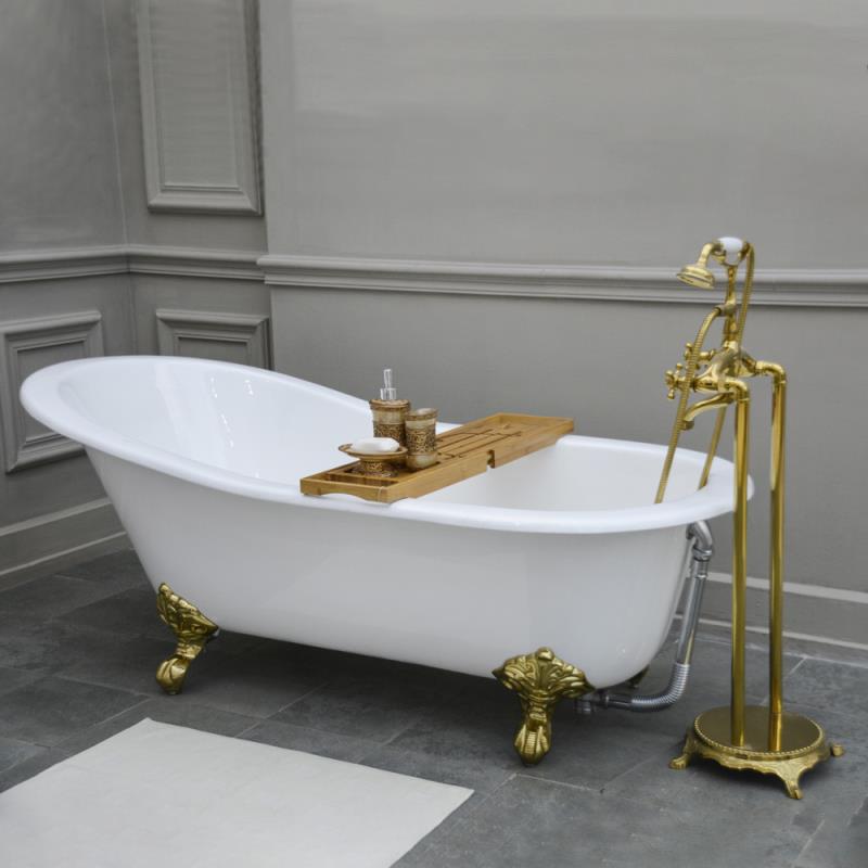 蝶陶卫浴独立式铸铁搪瓷欧式贵妃浴缸成人浴池复古美式可定制颜色