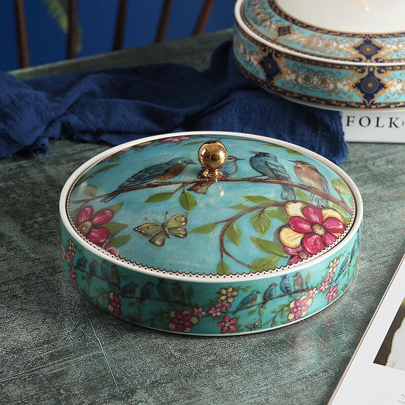 百鸣威北欧创意分格水果盘小精致现代客厅家用果盘零食盘干果盘陶