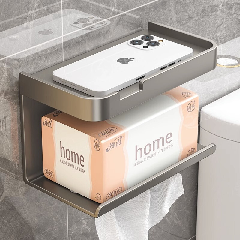 卫生间纸巾盒置物架壁挂式抽纸盒浴室免打孔厕纸架家用厕所卷纸架