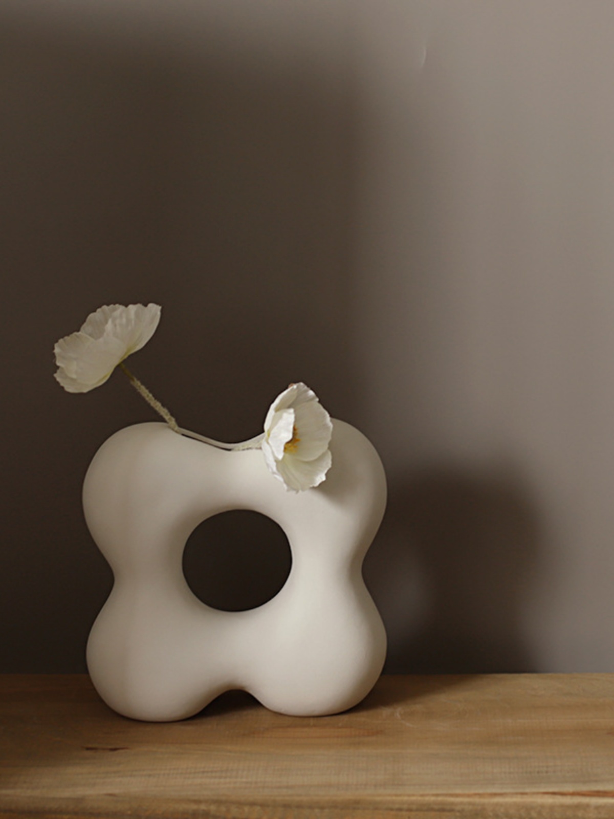 茉澈 白色素色陶瓷花瓶奶油风摆件干花客厅玄关侘寂风高级感艺术