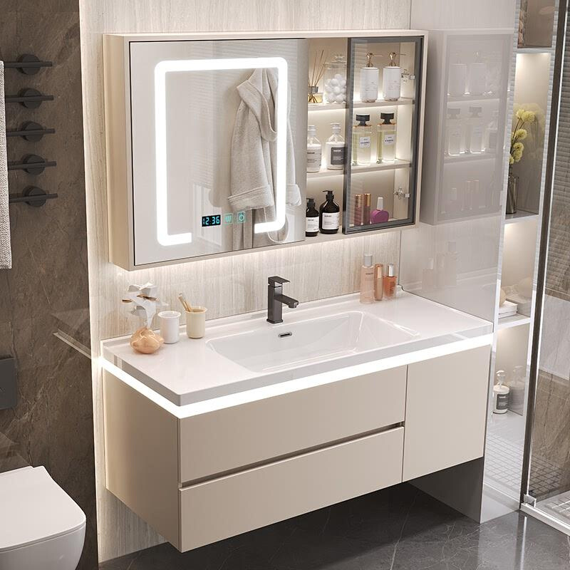 陶瓷盆一体智能浴室柜组合现代简约洗手台洗脸池盆卫生间洗漱台柜