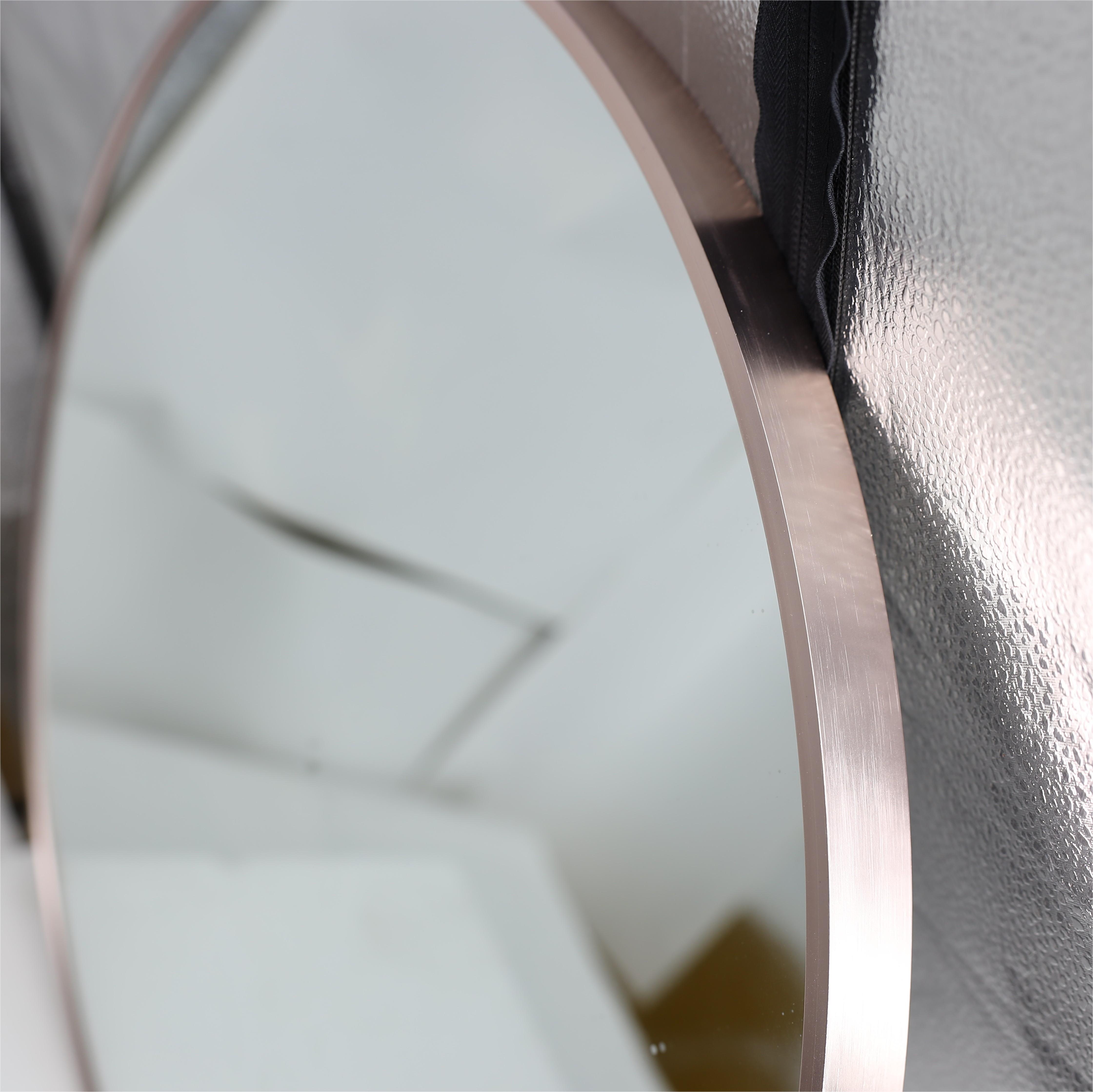 铝合金欧式北欧风浴室圆镜子挂墙式洗手间化妆镜壁挂镜卫浴镜子