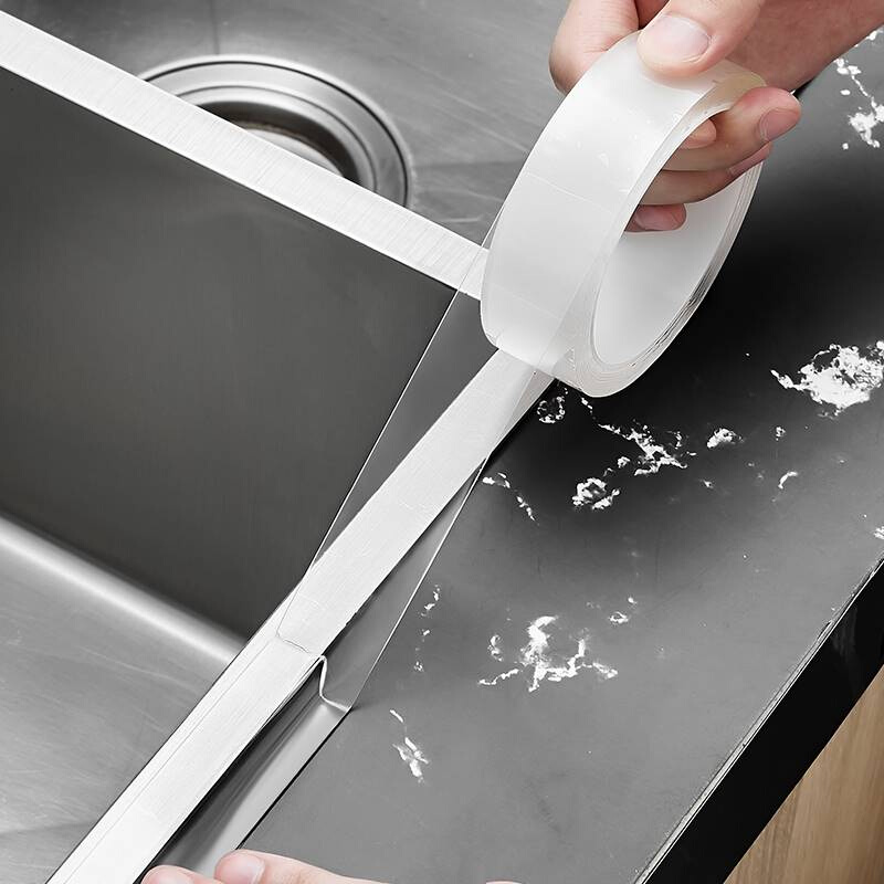 日本厨房水槽防水贴美缝贴防潮防霉卫生间台面墙角落缝隙挡水贴条