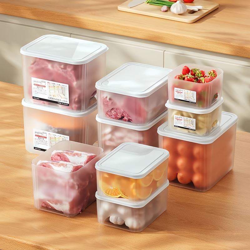厨房冰箱长方形保鲜盒微波耐热塑料饭盒食品餐盒水果收纳密封盒子